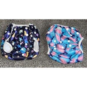 Wegreeco Baby Toddler Snap Swim Diaper Lot of 2 – Washable Pool Diapers Large